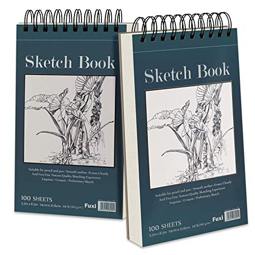 Soucolor 9 x 12 Sketch Book, 1-Pack 100 Sheets Spiral Bound Art  Sketchbook, Acid Free (68lb/100gsm) Artist Drawing Book Paper Painting  Sketching Pad