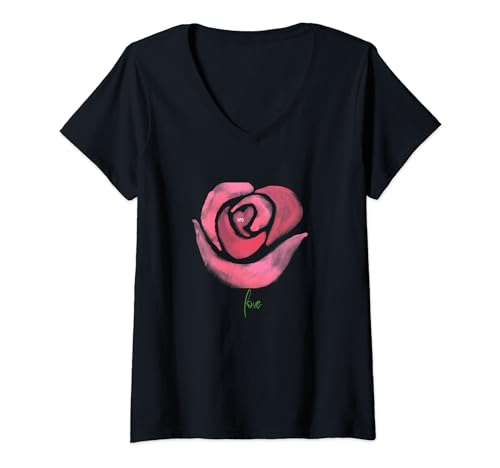Womens A Rose V-Neck T-Shirt