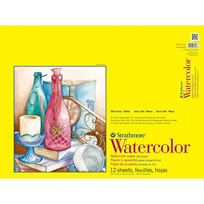 Strathmore 300 Series Watercolor Paper Pad, Top Wire Bound