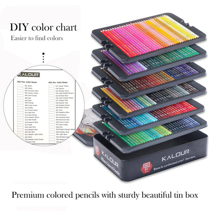 KALOUR 180 Colored Pencil Set for Adults Artists kids