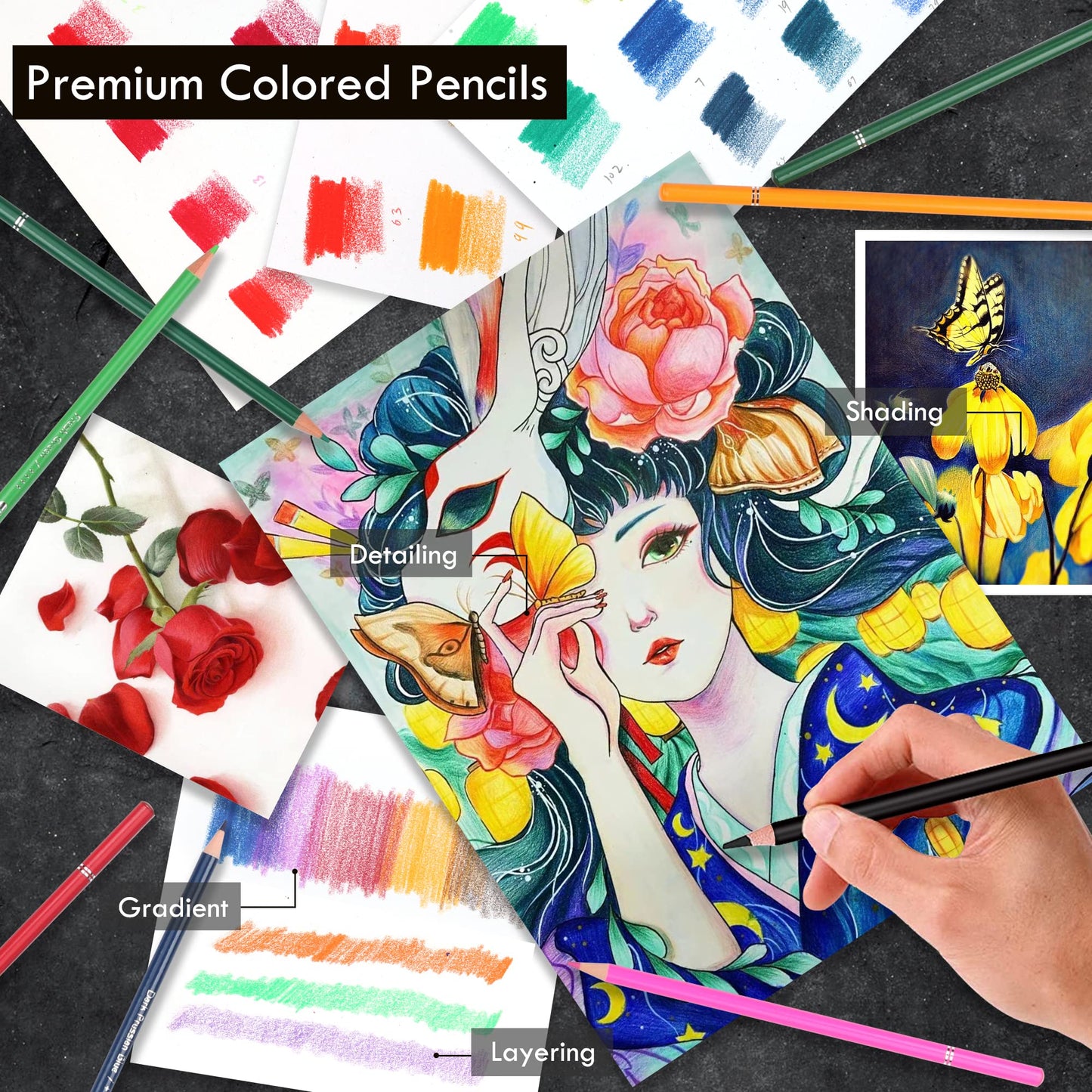 KALOUR 180 Colored Pencil Set for Adults Artists kids