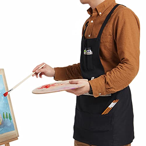 FreeNFond Adjustable Artist Apron with Pockets for Women