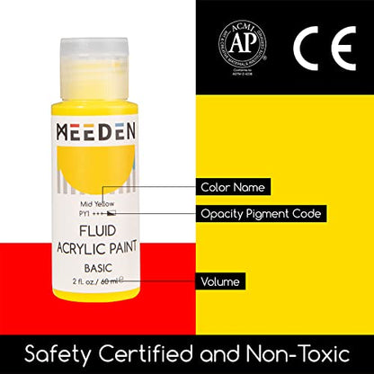 MEEDEN Fluid Acrylic Paint Set