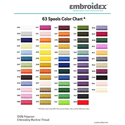 63 Brother Colors Embroidery Machine Thread