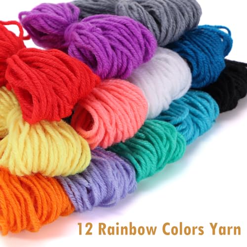 Pllieay 33Pcs Punch Needle Kit, Yarn for Crocheting Bulk