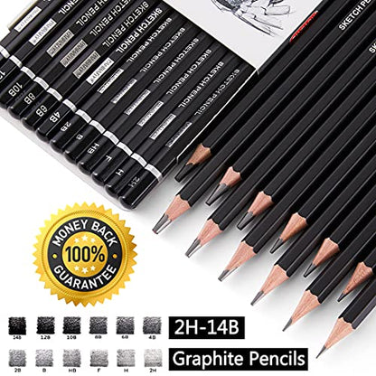 PANDAFLY Professional Drawing Sketching Pencil Set