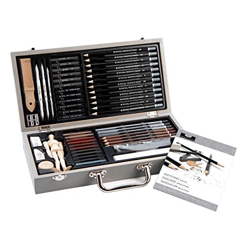 Royal & Langnickel RSET-SKET2000 Wooden Box Sketching Art Set, Multicolor