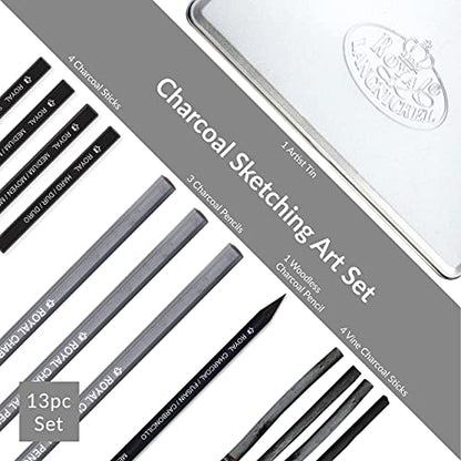 Royal & Langnickel RSET-ART2503 Small Tin Charcoal Drawing Art Set