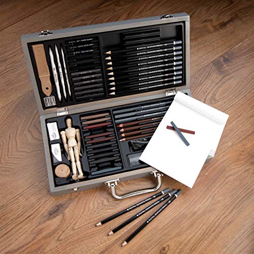 Royal & Langnickel RSET-SKET2000 Wooden Box Sketching Art Set, Multicolor