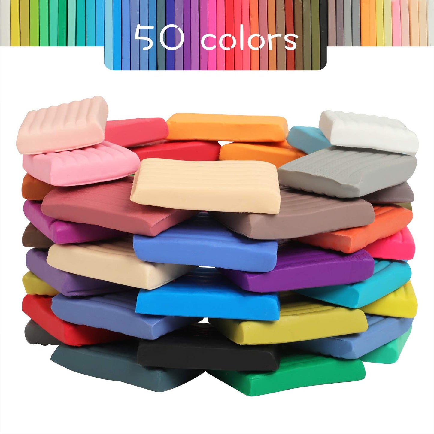 Polymer Clay 50 Colors, Modeling Clay for Kids