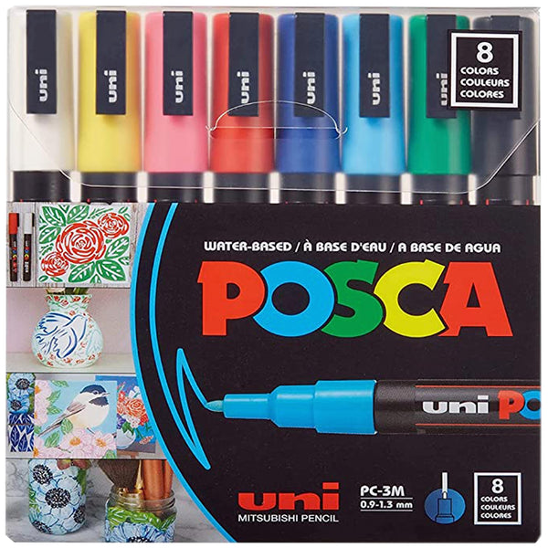 Uni Posca Paint Marker Pen Fine Point Set of 7 Natural Color PC-3M 7C